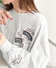 classicalelf（クラシカルエルフ）の「ゆるさの中に「ちょうどいい」お洒落感!綿100%刺繍ワッペンドルマンロンTEE(長袖)（Tシャツ/カットソー）」