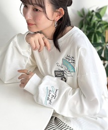 classicalelf（クラシカルエルフ）の「ゆるさの中に「ちょうどいい」お洒落感!綿100%刺繍ワッペンドルマンロンTEE(長袖)（Tシャツ/カットソー）」