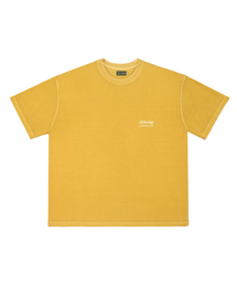 Pigment Dyed T-shirt(Unisex) / Small S.L.C Logo - Mustard