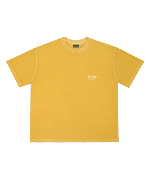 SATURDAY LEISURE CLUB(サタデーレジャークラブ)の「Pigment Dyed T-shirt(Unisex) / Small S.L.C Logo - Mustard(Tシャツ/カットソー・レディース・その他・M/L)」の1枚目の写真