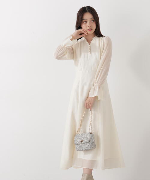 PROPORTION BODY DRESSING（プロポーションボディドレッシング）の「バックレースアップレディワンピース / 1216140207（ワンピース・レディース・ダークグレー/パープル/オフホワイト・MEDIUM/P/S）」の2枚目の写真