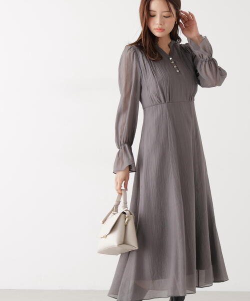 PROPORTION BODY DRESSING（プロポーションボディドレッシング）の「バックレースアップレディワンピース / 1216140207（ワンピース・レディース・ダークグレー/パープル/オフホワイト・MEDIUM/P/S）」の5枚目の写真