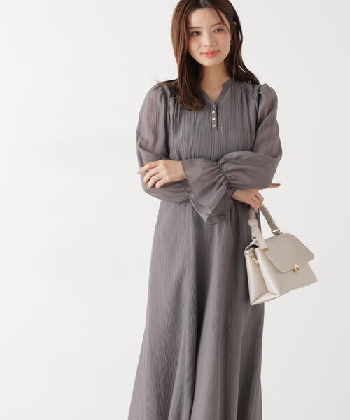 PROPORTION BODY DRESSING（プロポーションボディドレッシング）の「バックレースアップレディワンピース / 1216140207（ワンピース・レディース・ダークグレー/パープル/オフホワイト・MEDIUM/P/S）」の8枚目の写真