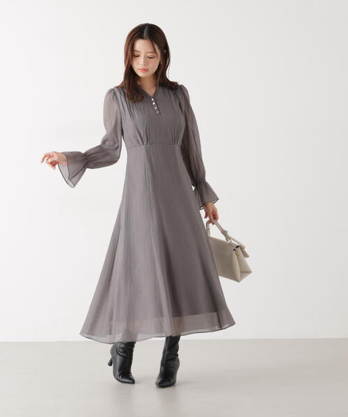 PROPORTION BODY DRESSING（プロポーションボディドレッシング）の「バックレースアップレディワンピース / 1216140207（ワンピース・レディース・ダークグレー/パープル/オフホワイト・MEDIUM/P/S）」の10枚目の写真