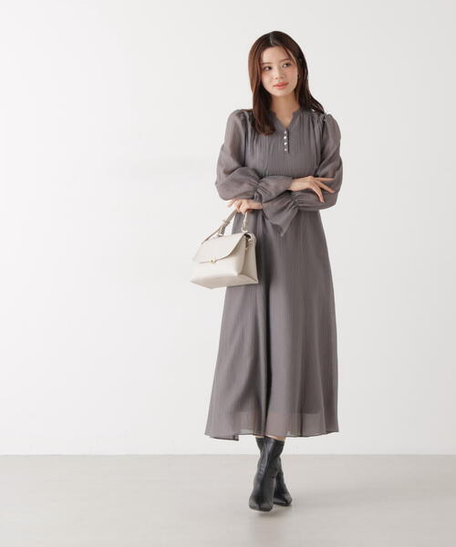 PROPORTION BODY DRESSING（プロポーションボディドレッシング）の「バックレースアップレディワンピース / 1216140207（ワンピース・レディース・ダークグレー/パープル/オフホワイト・MEDIUM/P/S）」の11枚目の写真