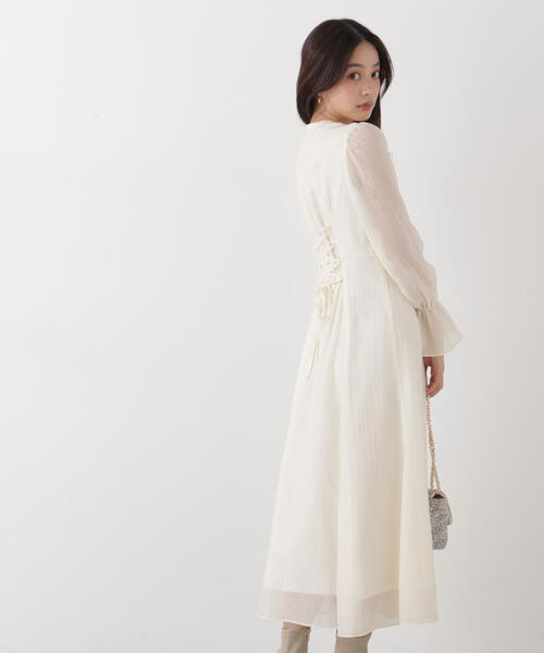 PROPORTION BODY DRESSING（プロポーションボディドレッシング）の「バックレースアップレディワンピース / 1216140207（ワンピース・レディース・ダークグレー/パープル/オフホワイト・MEDIUM/P/S）」の16枚目の写真