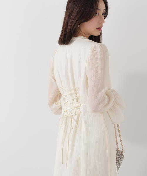 PROPORTION BODY DRESSING（プロポーションボディドレッシング）の「バックレースアップレディワンピース / 1216140207（ワンピース・レディース・ダークグレー/パープル/オフホワイト・MEDIUM/P/S）」の19枚目の写真