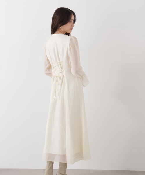 PROPORTION BODY DRESSING（プロポーションボディドレッシング）の「バックレースアップレディワンピース / 1216140207（ワンピース・レディース・ダークグレー/パープル/オフホワイト・MEDIUM/P/S）」の21枚目の写真