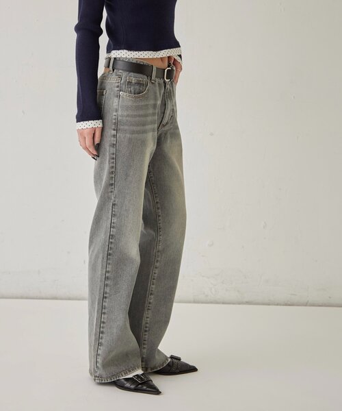 WHO'S WHO gallery（フーズフーギャラリー）の「デニムタイトフレアパンツ（デニムパンツ・レディース・ネイビー/ライトグレー/ブラック/サックスブルー・SMALL/MEDIUM）」の14枚目の写真