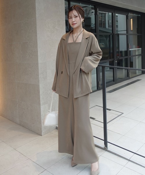 CORNERS(コーナーズ)の「ジャケットオールインワンセットアップ【オケージョン・フォーマル対応可】(スーツセット・レディース・グレー/ブラック/ベージュ・M/L)」の8枚目の写真