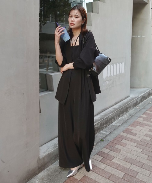 CORNERS(コーナーズ)の「ジャケットオールインワンセットアップ【オケージョン・フォーマル対応可】(スーツセット・レディース・グレー/ブラック/ベージュ・M/L)」の12枚目の写真