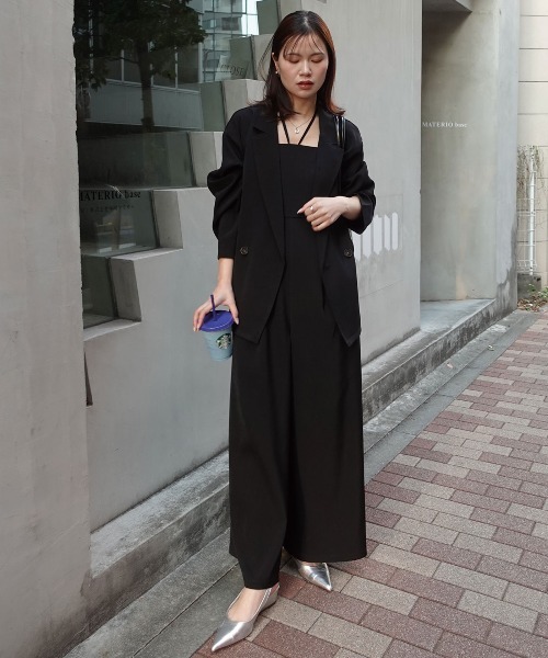 CORNERS(コーナーズ)の「ジャケットオールインワンセットアップ【オケージョン・フォーマル対応可】(スーツセット・レディース・グレー/ブラック/ベージュ・M/L)」の13枚目の写真