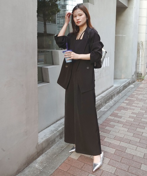 CORNERS(コーナーズ)の「ジャケットオールインワンセットアップ【オケージョン・フォーマル対応可】(スーツセット・レディース・グレー/ブラック/ベージュ・M/L)」の14枚目の写真