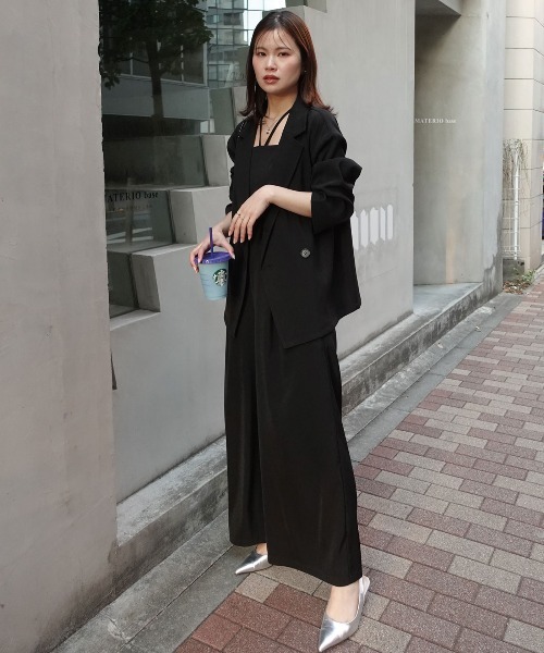 CORNERS(コーナーズ)の「ジャケットオールインワンセットアップ【オケージョン・フォーマル対応可】(スーツセット・レディース・グレー/ブラック/ベージュ・M/L)」の15枚目の写真