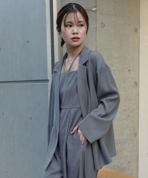 CORNERS(コーナーズ)の「ジャケットオールインワンセットアップ【オケージョン・フォーマル対応可】(スーツセット・レディース・グレー/ブラック/ベージュ・M/L)」の16枚目の写真