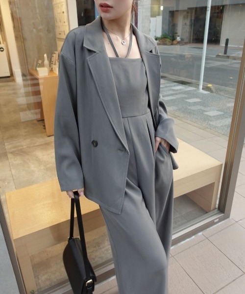 CORNERS(コーナーズ)の「ジャケットオールインワンセットアップ【オケージョン・フォーマル対応可】(スーツセット・レディース・グレー/ブラック/ベージュ・M/L)」の17枚目の写真