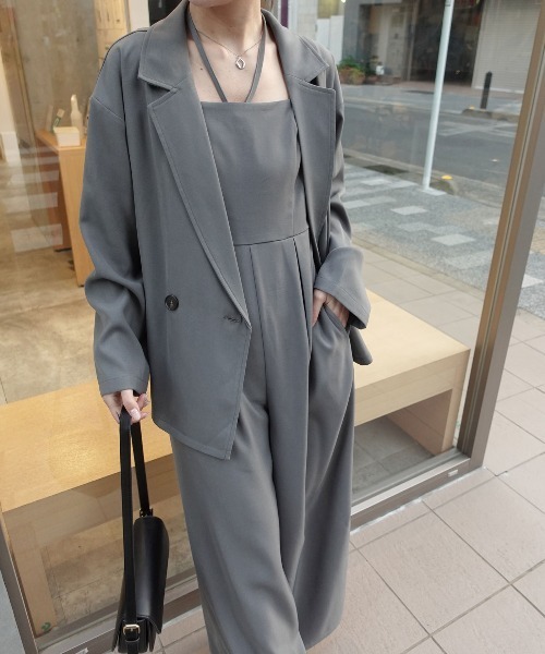 CORNERS(コーナーズ)の「ジャケットオールインワンセットアップ【オケージョン・フォーマル対応可】(スーツセット・レディース・グレー/ブラック/ベージュ・M/L)」の18枚目の写真