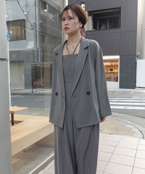 CORNERS(コーナーズ)の「ジャケットオールインワンセットアップ【オケージョン・フォーマル対応可】(スーツセット・レディース・グレー/ブラック/ベージュ・M/L)」の21枚目の写真