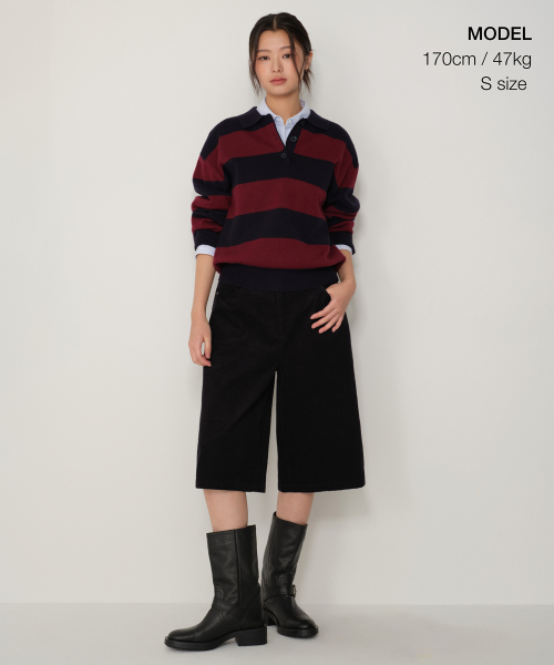 MUSINSA STANDARD WOMAN（ムシンサスタンダードウーマン）の「ウィメンズボールドストライプカラードニット[バーガンディ]（ニット/セーター・レディース・その他・X-SMALL/SMALL/MEDIUM/LARGE）」の2枚目の写真