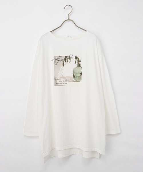 Honeys(ハニーズ)の「ゆるフォトTシャツ(Tシャツ/カットソー・レディース・ライトベージュ/ブラック/スミクロ/オフホワイト・F)」の14枚目の写真