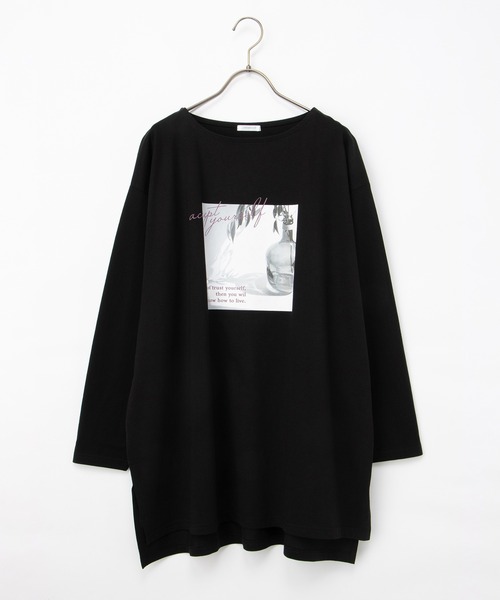 Honeys(ハニーズ)の「ゆるフォトTシャツ(Tシャツ/カットソー・レディース・ライトベージュ/ブラック/スミクロ/オフホワイト・F)」の16枚目の写真