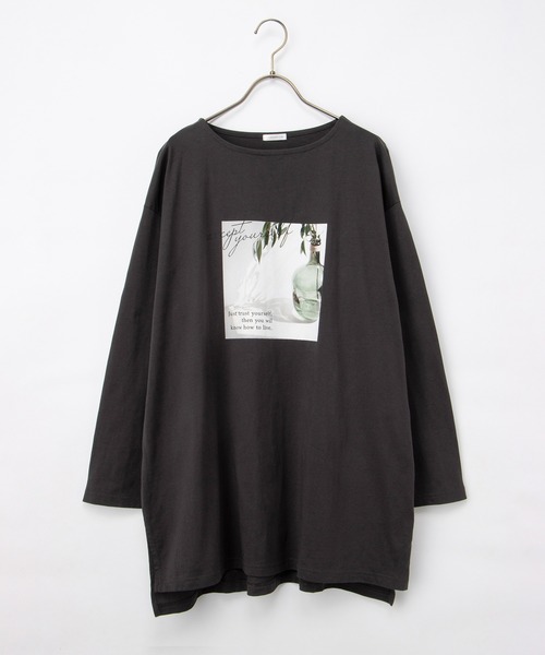 Honeys(ハニーズ)の「ゆるフォトTシャツ(Tシャツ/カットソー・レディース・ライトベージュ/ブラック/スミクロ/オフホワイト・F)」の18枚目の写真