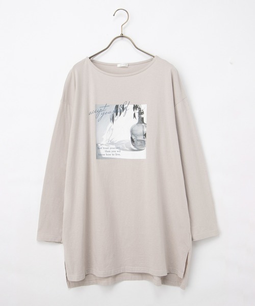 Honeys(ハニーズ)の「ゆるフォトTシャツ(Tシャツ/カットソー・レディース・ライトベージュ/ブラック/スミクロ/オフホワイト・F)」の20枚目の写真