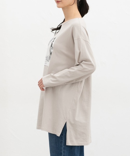 Honeys(ハニーズ)の「ゆるフォトTシャツ(Tシャツ/カットソー・レディース・ライトベージュ/ブラック/スミクロ/オフホワイト・F)」の22枚目の写真