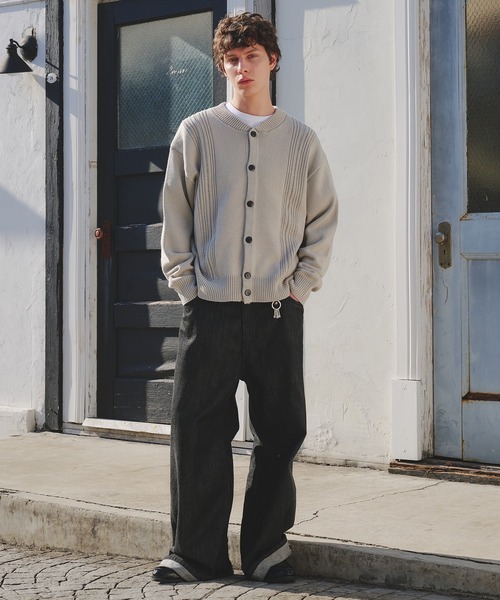 Regen Glanz（レーゲングランツ）の「eyelet design knit cardigan / アイレットデザインニットカーディガン（カーディガン/ボレロ・メンズ・グレー/パープル系その他・MEDIUM/LARGE/SMALL）」の7枚目の写真