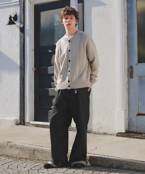 Regen Glanz（レーゲングランツ）の「eyelet design knit cardigan / アイレットデザインニットカーディガン（カーディガン/ボレロ・メンズ・グレー/パープル系その他・MEDIUM/LARGE/SMALL）」の8枚目の写真