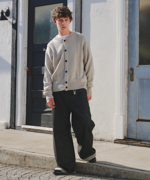 Regen Glanz（レーゲングランツ）の「eyelet design knit cardigan / アイレットデザインニットカーディガン（カーディガン/ボレロ・メンズ・グレー/パープル系その他・MEDIUM/LARGE/SMALL）」の10枚目の写真