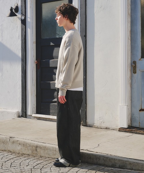 Regen Glanz（レーゲングランツ）の「eyelet design knit cardigan / アイレットデザインニットカーディガン（カーディガン/ボレロ・メンズ・グレー/パープル系その他・MEDIUM/LARGE/SMALL）」の11枚目の写真