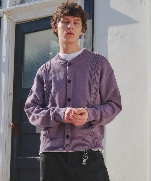 Regen Glanz（レーゲングランツ）の「eyelet design knit cardigan / アイレットデザインニットカーディガン（カーディガン/ボレロ・メンズ・グレー/パープル系その他・MEDIUM/LARGE/SMALL）」の12枚目の写真