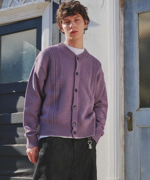 Regen Glanz（レーゲングランツ）の「eyelet design knit cardigan / アイレットデザインニットカーディガン（カーディガン/ボレロ・メンズ・グレー/パープル系その他・MEDIUM/LARGE/SMALL）」の14枚目の写真