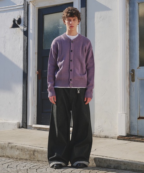 Regen Glanz（レーゲングランツ）の「eyelet design knit cardigan / アイレットデザインニットカーディガン（カーディガン/ボレロ・メンズ・グレー/パープル系その他・MEDIUM/LARGE/SMALL）」の17枚目の写真