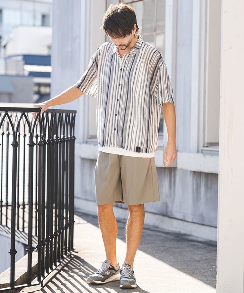 CAMBIO(カンビオ)の「mhs2514- Valfas Lace Multi Stripe Short Sleeve Shirts ショートスリーブシャツ(PF-261-015)(シャツ/ブラウス・メンズ・カーキ/ナチュラル・M/L)」の14枚目の写真