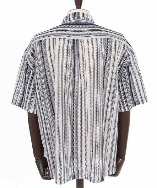 CAMBIO(カンビオ)の「mhs2514- Valfas Lace Multi Stripe Short Sleeve Shirts ショートスリーブシャツ(PF-261-015)(シャツ/ブラウス・メンズ・カーキ/ナチュラル・M/L)」の19枚目の写真