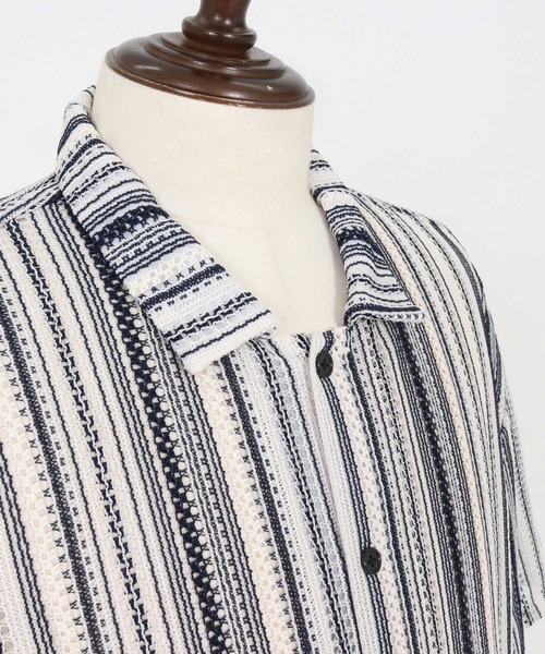 CAMBIO(カンビオ)の「mhs2514- Valfas Lace Multi Stripe Short Sleeve Shirts ショートスリーブシャツ(PF-261-015)(シャツ/ブラウス・メンズ・カーキ/ナチュラル・M/L)」の20枚目の写真