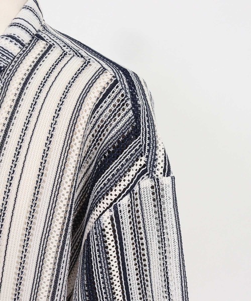 CAMBIO(カンビオ)の「mhs2514- Valfas Lace Multi Stripe Short Sleeve Shirts ショートスリーブシャツ(PF-261-015)(シャツ/ブラウス・メンズ・カーキ/ナチュラル・M/L)」の21枚目の写真