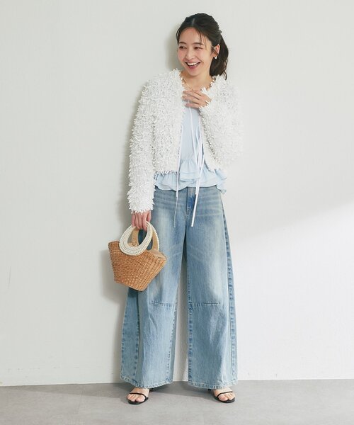 La boutique BonBon（ラブティックボンボン）の「【オケージョン対応・360°カワイイ】ランダムヘムペプラムブラウス（シャツ/ブラウス・レディース・サックスブルー/ネイビー/ホワイト・FREE）」の7枚目の写真