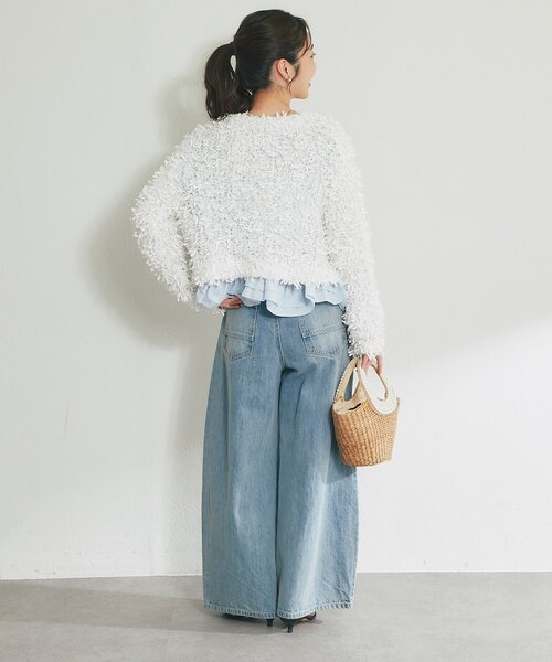 La boutique BonBon（ラブティックボンボン）の「【オケージョン対応・360°カワイイ】ランダムヘムペプラムブラウス（シャツ/ブラウス・レディース・サックスブルー/ネイビー/ホワイト・FREE）」の6枚目の写真