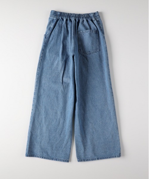 Right-on（ライトオン）の「【VIVIAN BLUE】デニム刺繍ワイドパンツ (キッズ/子供服/通園通学)（デニムパンツ・キッズ・ターコイズブルー/ブルー/サックスブルー・110/130/140/150/160/120）」の6枚目の写真