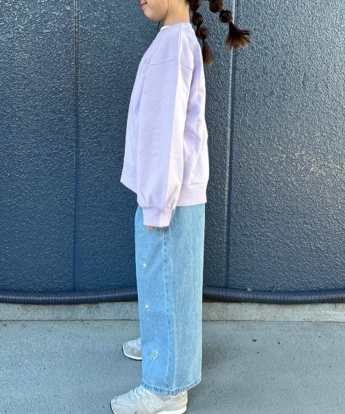 Right-on（ライトオン）の「【VIVIAN BLUE】デニム刺繍ワイドパンツ (キッズ/子供服/通園通学)（デニムパンツ・キッズ・ターコイズブルー/ブルー/サックスブルー・110/130/140/150/160/120）」の17枚目の写真