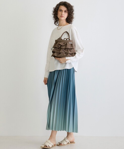 NICOLE white（ニコルホワイト）の「フリル巾着バッグ（ショルダーバッグ・レディース・ブラック/ブラウン・FREE）」の5枚目の写真