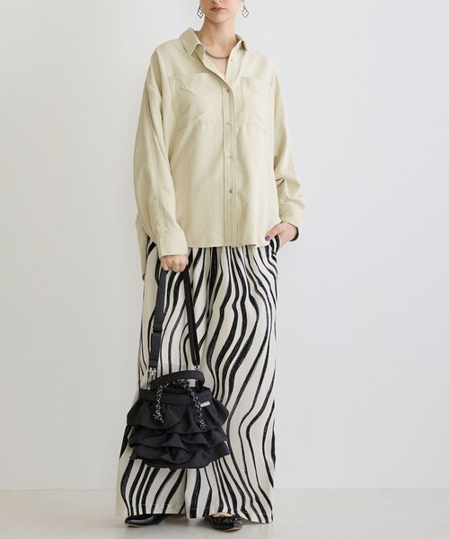 NICOLE white（ニコルホワイト）の「フリル巾着バッグ（ショルダーバッグ・レディース・ブラック/ブラウン・FREE）」の7枚目の写真