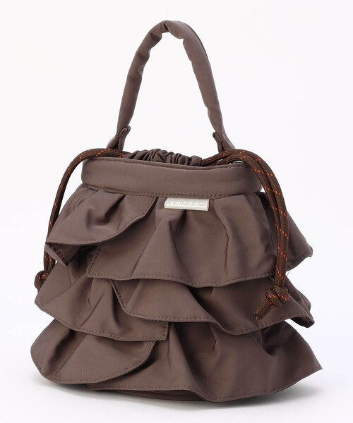 NICOLE white（ニコルホワイト）の「フリル巾着バッグ（ショルダーバッグ・レディース・ブラック/ブラウン・FREE）」の11枚目の写真