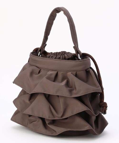 NICOLE white（ニコルホワイト）の「フリル巾着バッグ（ショルダーバッグ・レディース・ブラック/ブラウン・FREE）」の13枚目の写真