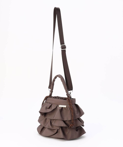 NICOLE white（ニコルホワイト）の「フリル巾着バッグ（ショルダーバッグ・レディース・ブラック/ブラウン・FREE）」の18枚目の写真