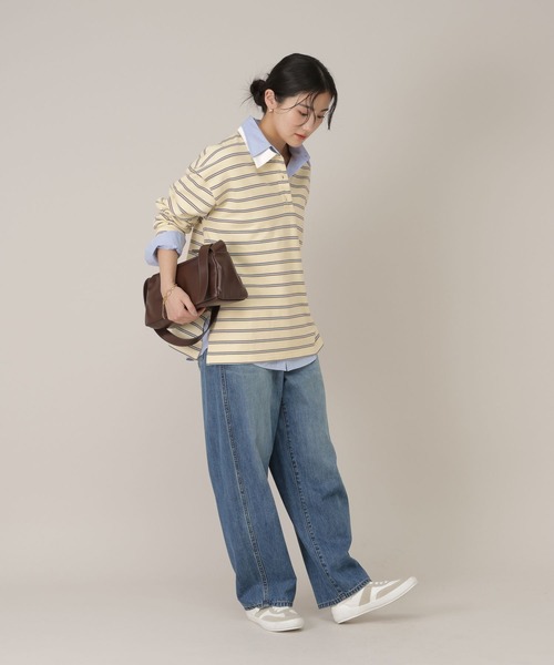 GLOBAL WORK（グローバルワーク）の「マルチボーダースウェット/641588（スウェット・レディース・ネイビー/グリーン/イエロー系・FREE）」の8枚目の写真