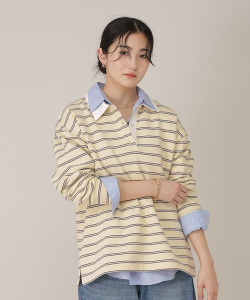 GLOBAL WORK（グローバルワーク）の「マルチボーダースウェット/641588（スウェット・レディース・ネイビー/グリーン/イエロー系・FREE）」の9枚目の写真